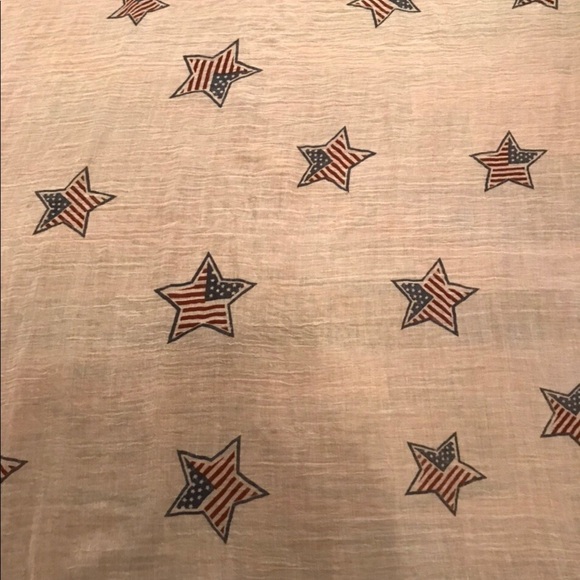 SILVER GRAY AMERICANA STARS SCARF FALL CASUAL USA - Picture 2 of 4